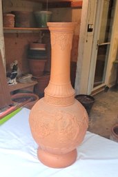 Beautiful Terracotta 25' Tall Dry Flower Vase / Or Umbrella Holder