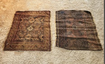 Two Antique Wool Small Area Rugs