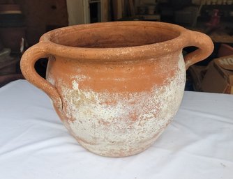 Handsome Three. Handle  Vintage Terracotta Pot