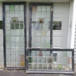 Two Antique Stained Glass Doors & One Window