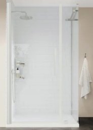 OVE Decors Tampa-White 38-in X 36-in X 75-in Base/Door Rectangular Alcove Shower Kit (Center Drain)