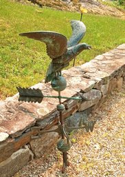 Great Vintage Copper Weathervane With Lovely Patina - Wind Directional Arrow N S E W