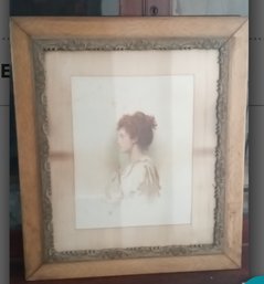 Beautiful Antique Print Of A Woman's Profile