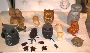 Hoooot Hoooot!! Great Assortment Of 21 Vintage Owl Figures