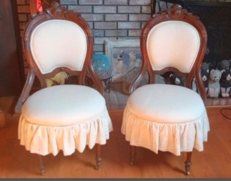 Great Pair Of Antique Side Chairs Circa Late 1800s