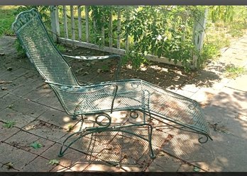 Lovely Vintage Wrought Iron Outdoor Lounge Rocker