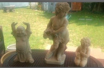 Three Nice Outdoor Statues Made Out Of Composite Material