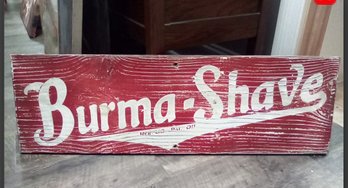 Large Antique Original Wooden Burma- Shave Sign - Trade/barbershop Display     Booth75/WA-a