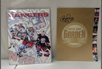 Nice Vintage New York Rangers 97-98 Yearbook, And MSG Vintage Photos.  LP /D2