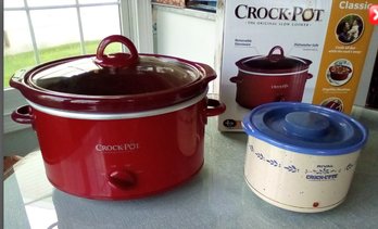 Like New 4 Qt. Crock Pot - Original Slow Cooker & Rival Small Crock-ette Stoneware Slow Cooker