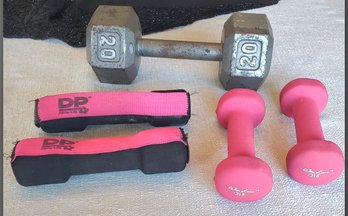 Exercise Barbells - Five Pieces 20- Pounds The Largest, 3 Lb Wai Lanas & 1 Lb DP Fit For Lifes