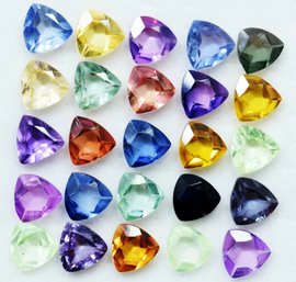 Natural Sapphire 6 MM Trillion Mix Certified Gemstone Lot 25 Pcs