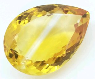 Huge 86 CT Natural Yellow Citrine Pear Cut