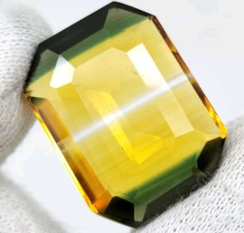 40 CT Natural Bi-Color Tourmaline Radiant Cut