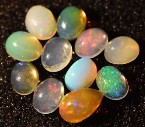 Lot Of 11 Natural Ethiopian Rainbow Fire Opal 3 To 6 MM