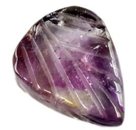 Natural Violet Brazilian Tourmaline Leaf Carving