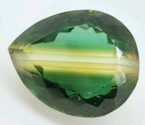 Huge 68 CT Natural Bi-Color Tourmaline Pear IF Rare