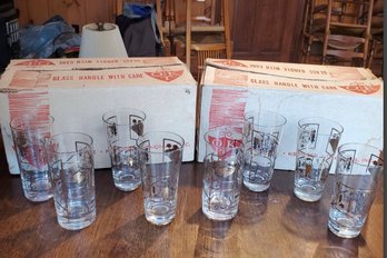 Mid Century Modern Barware 15 The Handyman -decorated Glasses From OKT Osborrne - Kemper - Thomas, Inc