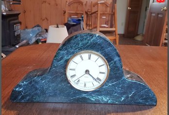 Marble Shelf Clock With Replaceable Quartz Insert