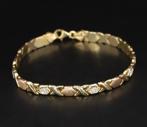 Gold Over Sterling XOXO Link Bracelet