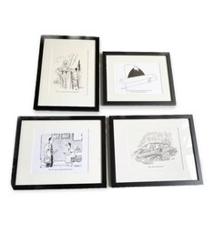 Set Of 4- New Yorker Cartoon Prints - 'D'