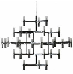 A Stunning Modern Crown Major 5 Tier Chandelier In Polished Aluminum By Jehs  Laub For Nemo