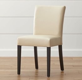 Pair Of Lowe Ivory Leather Side Chairs By Crate & Barrel - New, Unassembled MSRP $259 Each