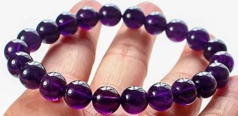 Stunning 102 Ct Natural Deep Purple Amethyst Bead Stretch Bracelet