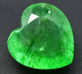 Natural Zambian Green Emerald Heart