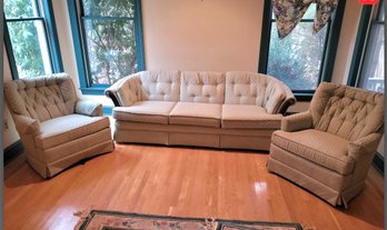 Beautiful Sofa And Two Swivel Arm Chairs