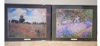 Two Claude Monet Prints In Modest Frames
