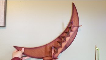 Vintage Mid-Century Crescent Moon & Star Wall Shelves