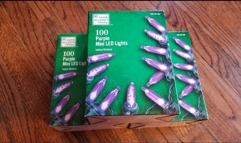 Set Of 3 Purple Mini LED Lights