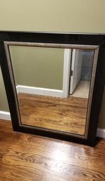 Home Interiors - Decorative Black And Silver Accented Mirror.