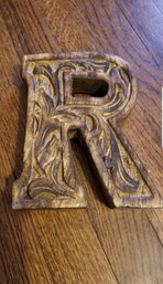 Cynthia Rowley Carved Wooden Letter R