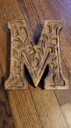 Cynthia Rowley Carved Wooden Letter M