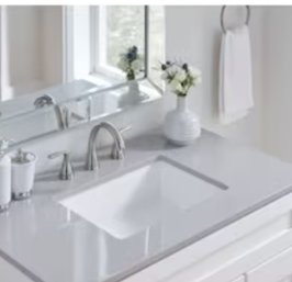 Allen  Roth White Undermount Rectangular Traditional Bathroom Sink (19.69-in X 15.75-in)