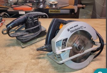 Two Hand Power Tools - Black & Decker Circular Saw -Sawforce 100 & A Dual Action Sander