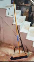 Jobsite Rough Surface Push Broom - Wood & Metal Construction