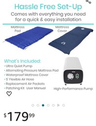 Vive Alternating Pressure Mattress System With Fitted Sheets