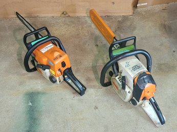 Pair Of Nice  Gas Chainsaws Made By Stihl