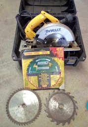 Dewalt DW364 Circular Saw With Hardshell Case & Extra Blades - One New Marathon CarBide Tipped