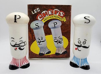 Vintage New Old Stock Les Chefs Salt & Pepper Shakers