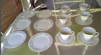 18 Piece Fine China Tea Set - 6 Teacups, 6 Saucers & 6 Side Plates All Just Unboxed / Patio. CT/E4