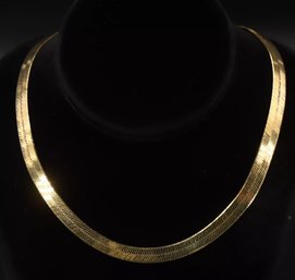 Stunning Gold Over Sterling Silver ITALY 8mm Herringbone Chain