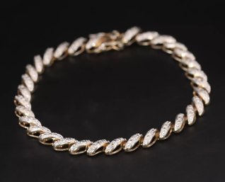 Sterling Silver Designer Diamond Tennis Bracelet