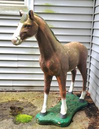 Large Indoor/ Outdoor Painted Cement Horse Statue  48' X 46'  *** Separate Pick- Up Location