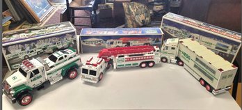 Two Unused & Clean Toy Hess Trucks- 2000 Fire Truck , 1994 Rescue Truck & Original Hess Boxes       JD/e1