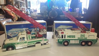 Two New In Box / Unused & Clean Toy Hess Toy Trucks, 1994 Rescue Truck & 1996 Emergency Truck        JD/E1