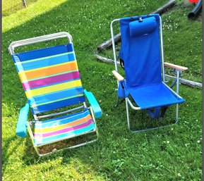 Two Beautiful Beach Chairs - Or Backyard BBQ Chairs- In Time For The Rest Of Summer